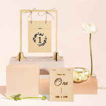 Table card number marry custom double - sided 2022 new in - style wedding ceremony wooden wedding seat Carson Department