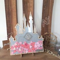 Custom Castle Church wooden signature wedding ceremony birthday party decoration Mason sign-in tree table bottle personality Special