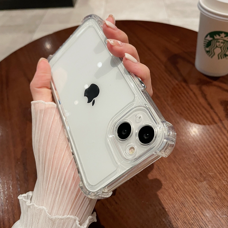 Suitable for Apple 13 Mobile Phone Case iPhone 15 New Model 14Pro Case 12 Space Case 11 Transparent Max Dirt-Resistant Xr Four-Corner Thickeneded X Airbag Anti-Fall Rx Silicone P Hard Case Xsxmax Normcore Plus
