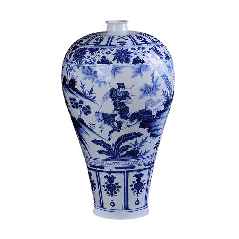 About Nine sect archaize yuan blue and white statute of the product of jingdezhen ceramics hand - made vases, Chinese style living room decoration handicraft furnishing articles