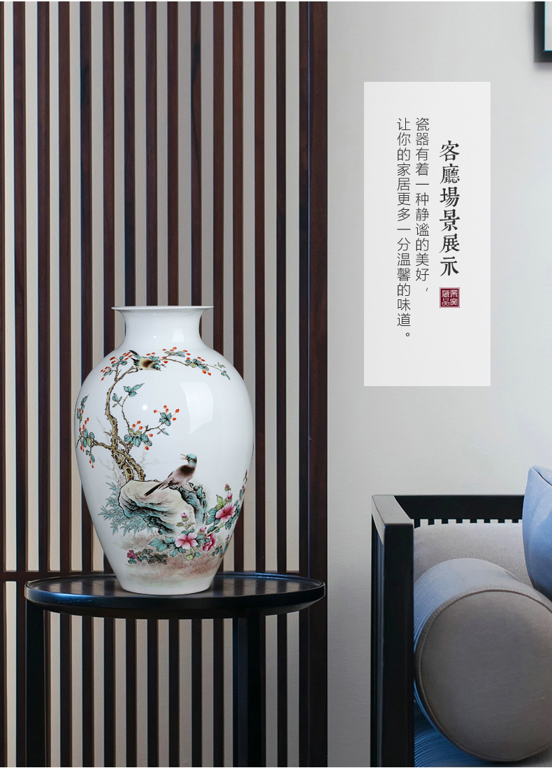 Jingdezhen ceramics famous hand - made enamel vase of new Chinese style living room TV ark, flower arranging porch is decorated furnishing articles