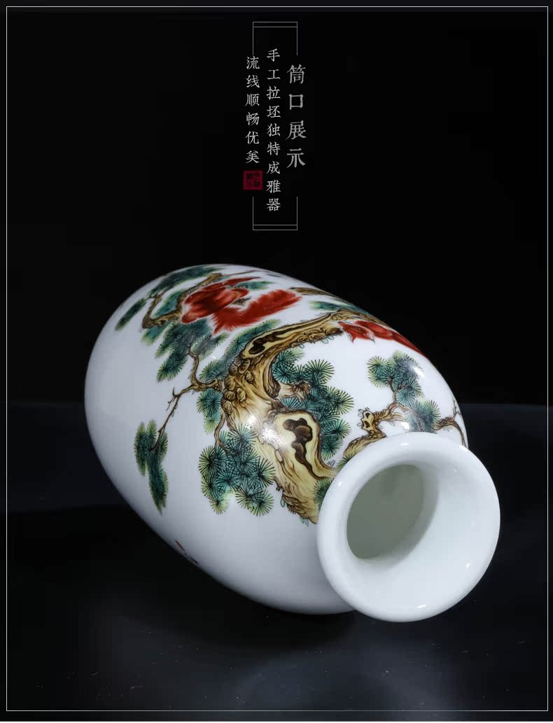 Master hand draw pastel squirrel vase sitting room porch rich ancient frame study Chinese jingdezhen ceramics decoration furnishing articles