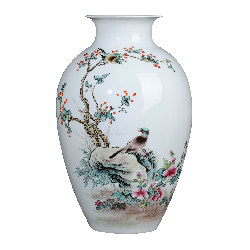 Jingdezhen ceramics famous hand - made enamel vase of new Chinese style living room TV ark, flower arranging porch is decorated furnishing articles