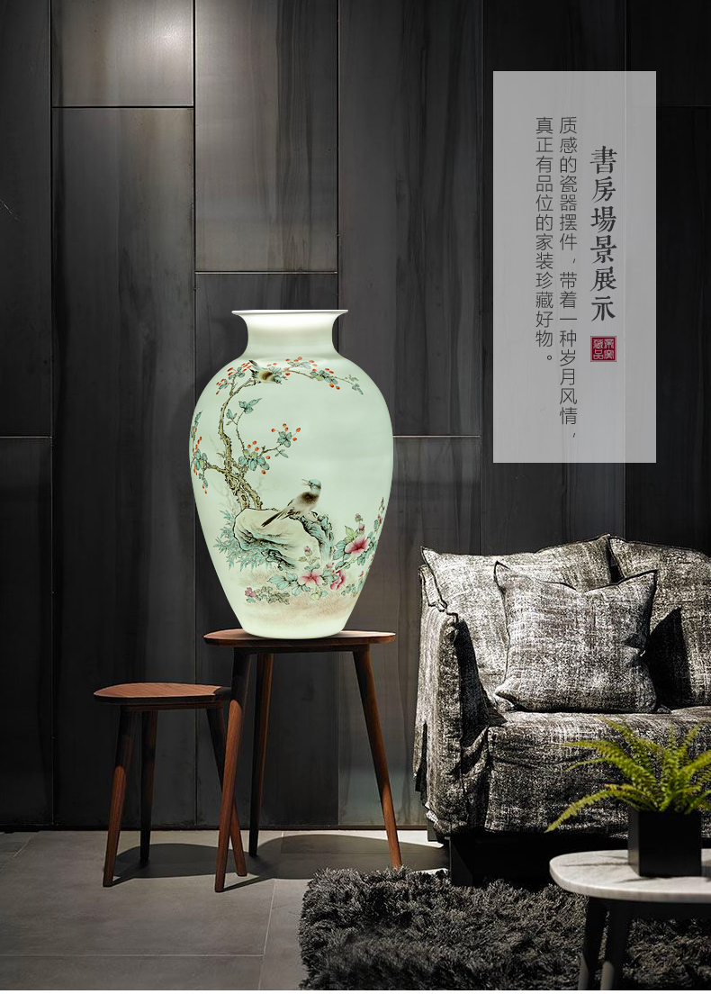 Jingdezhen ceramics famous hand - made enamel vase of new Chinese style living room TV ark, flower arranging porch is decorated furnishing articles