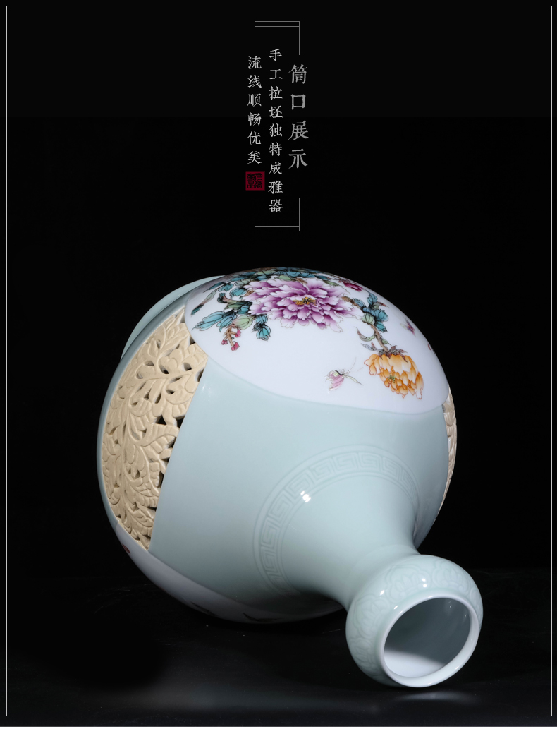 The Master of jingdezhen ceramics hand - made powder enamel vase of new Chinese style living room TV cabinet porch is decorated furnishing articles