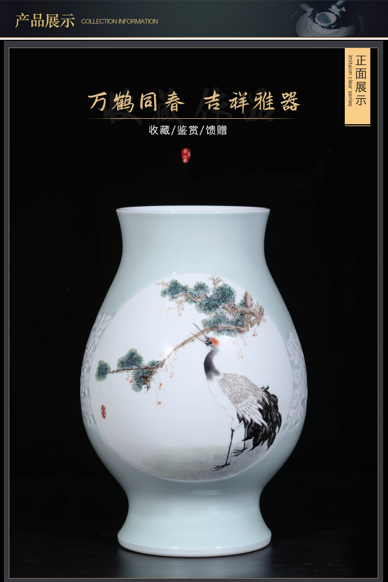 The Master of jingdezhen ceramics hand - made vases, new Chinese style living room porch TV ark, flower arranging decoration as furnishing articles