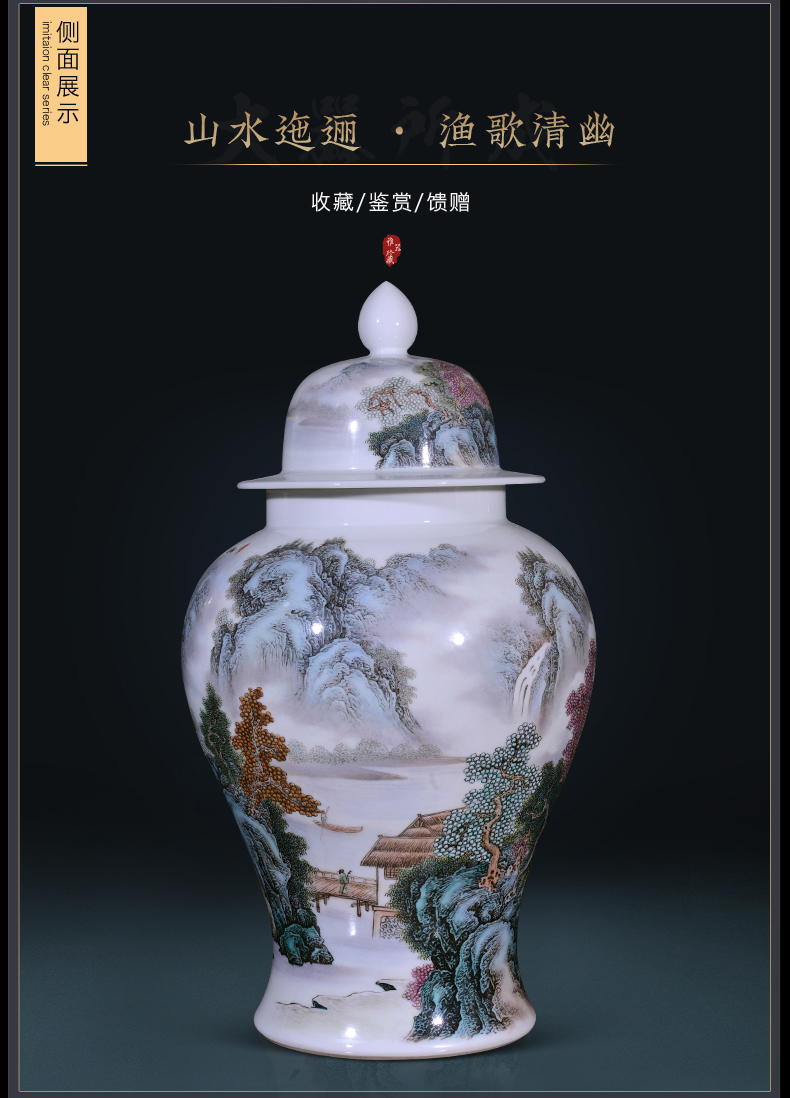 The Master of jingdezhen ceramics hand - made general mountain breeze smoke pot Chinese sitting room porch decoration vase furnishing articles