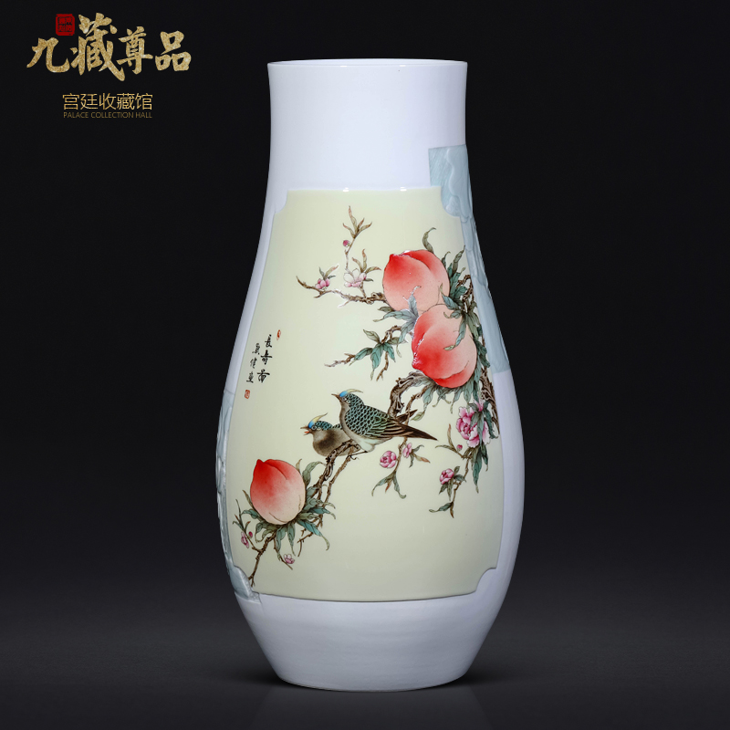 The Master of jingdezhen ceramics vase hand carved Chinese style living room porch decorate furnishing articles