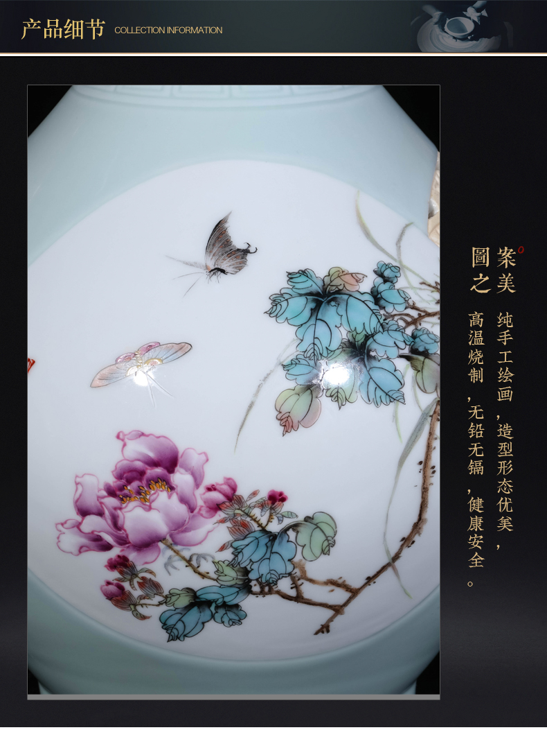 Jingdezhen ceramics masters hand - made the sitting room porch TV ark, vases, new Chinese style household decoration as furnishing articles