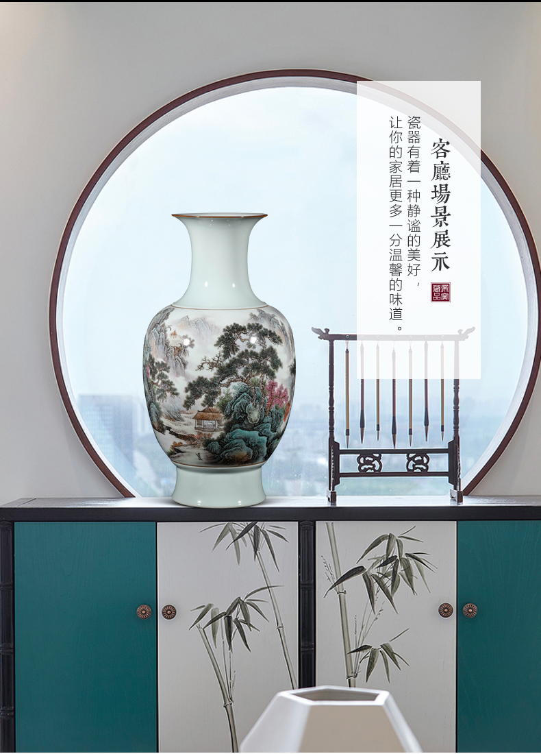 The Master of jingdezhen ceramics hand - made pastel landscape new sitting room porch TV ark, decoration of Chinese style household furnishing articles