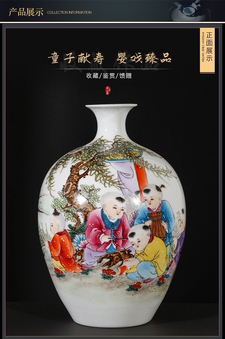 The Master of jingdezhen ceramics hand - made lad vases, new Chinese style living room TV ark, flower arranging porch is decorated furnishing articles