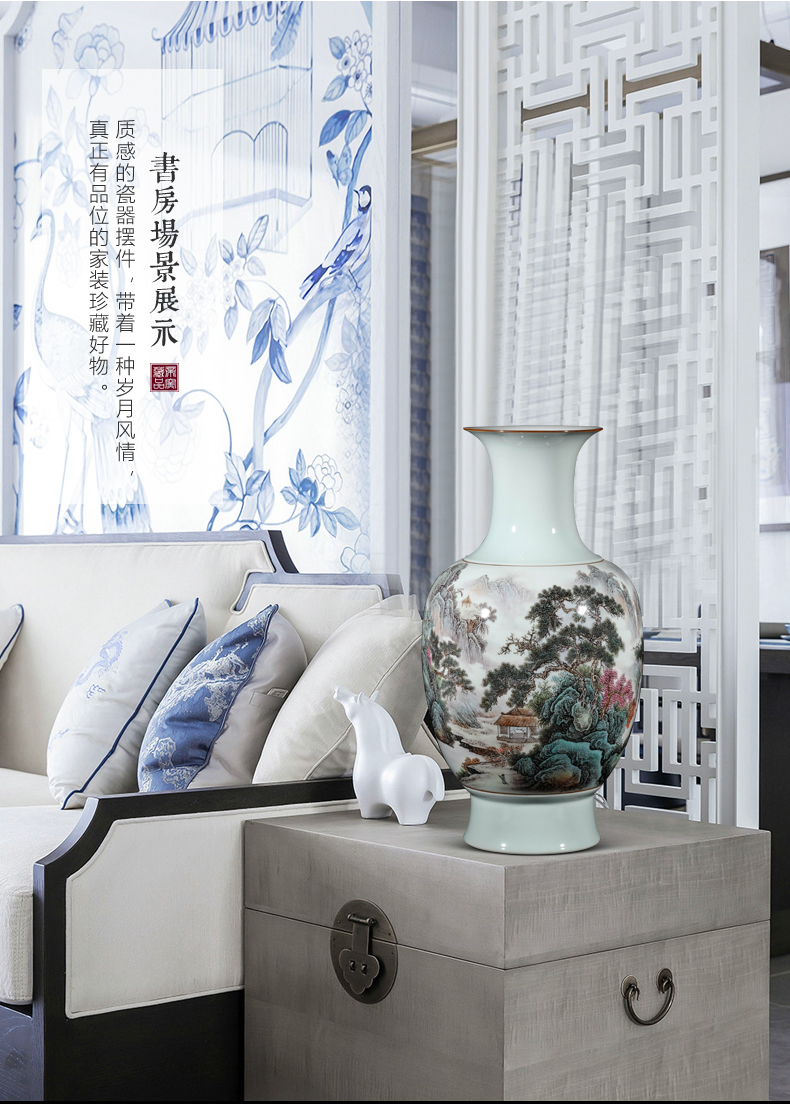 The Master of jingdezhen ceramics hand - made pastel landscape new sitting room porch TV ark, decoration of Chinese style household furnishing articles