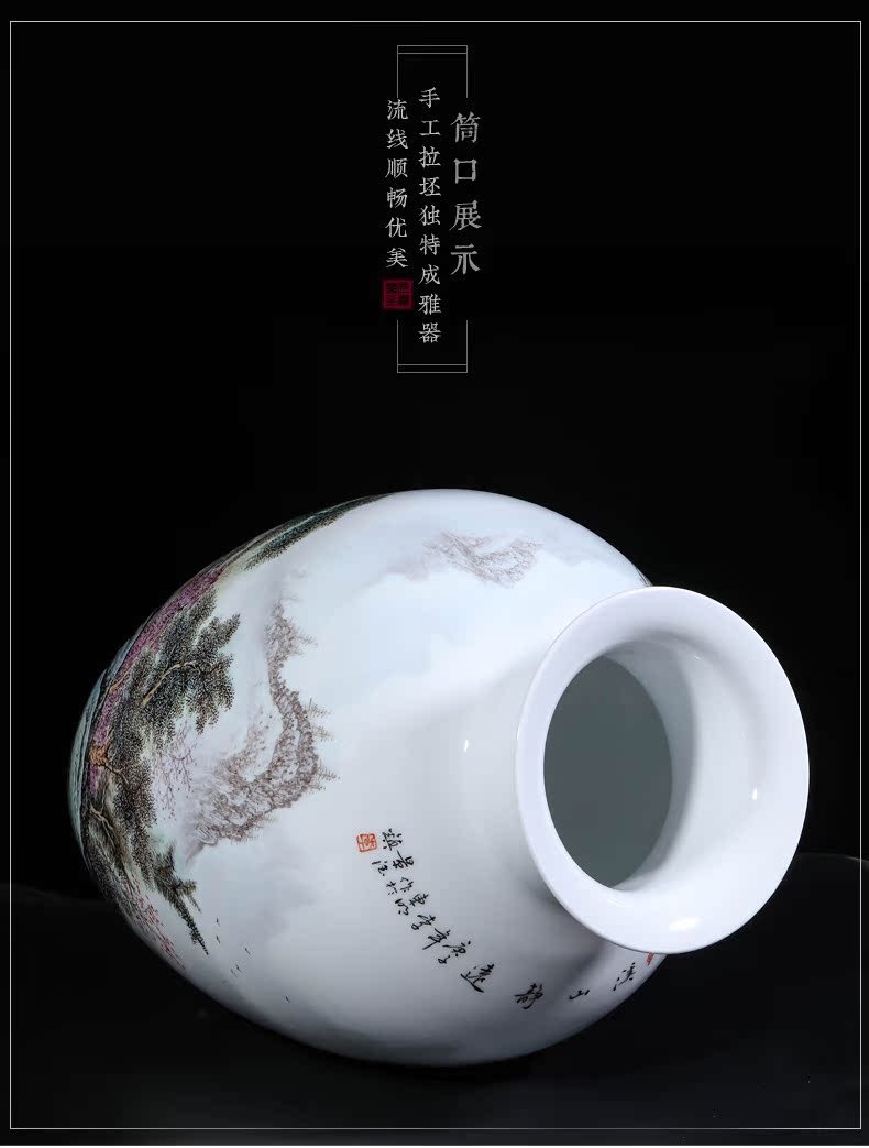 Dong - Ming li hand - made pastel landscape vase of jingdezhen ceramics Chinese style living room TV cabinet porch is decorated furnishing articles