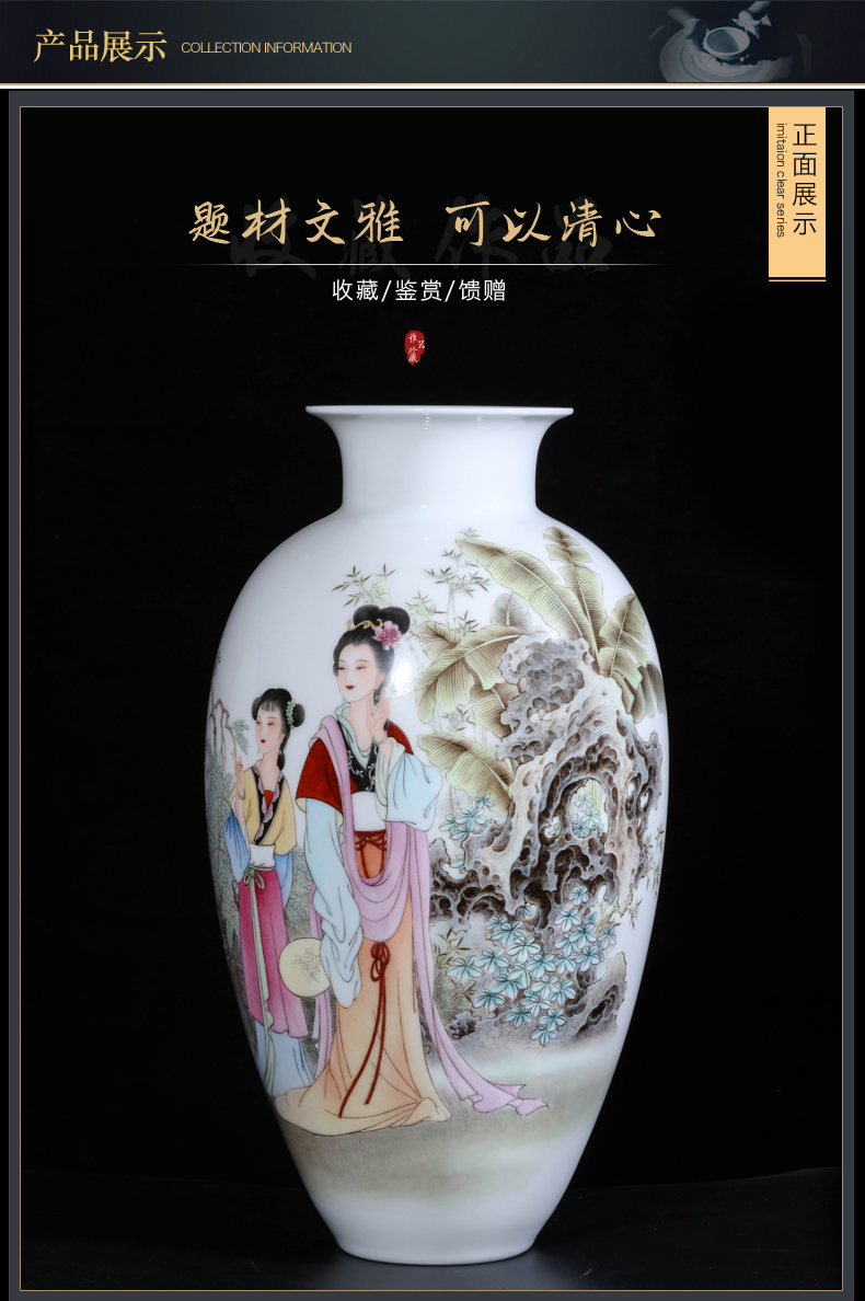 Jingdezhen ceramic dong - Ming li hand - made pastel had Chinese vase sitting room porch TV ark, flower arranging furnishing articles