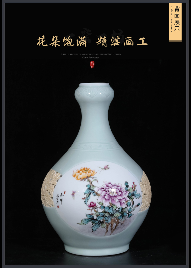 The Master of jingdezhen ceramics hand - made powder enamel vase of new Chinese style living room TV cabinet porch is decorated furnishing articles