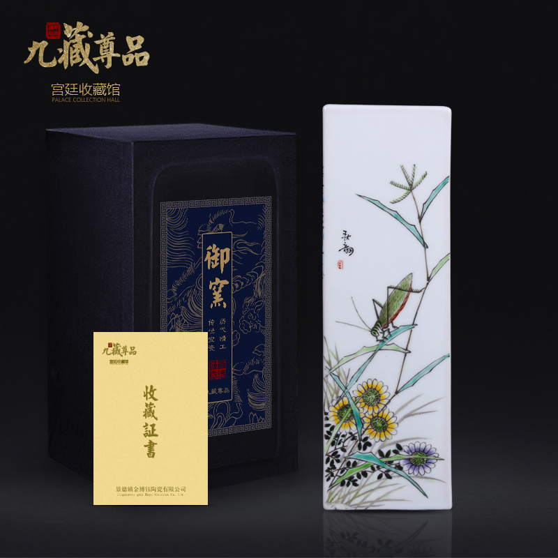 Jingdezhen ceramics household flower arrangement sitting room decorative vase furnishing articles imitation the qing qianlong hand - made powder enamel inlay