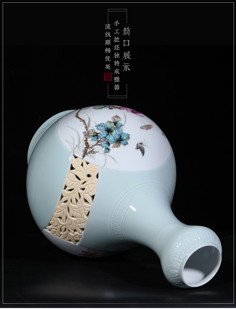 Jingdezhen ceramics masters hand - made the sitting room porch TV ark, vases, new Chinese style household decoration as furnishing articles