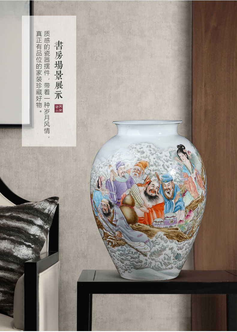 Jingdezhen ceramics zou considerable good hand - made the ensemble vase Chinese style living room TV cabinet decorative furnishing articles arranging flowers