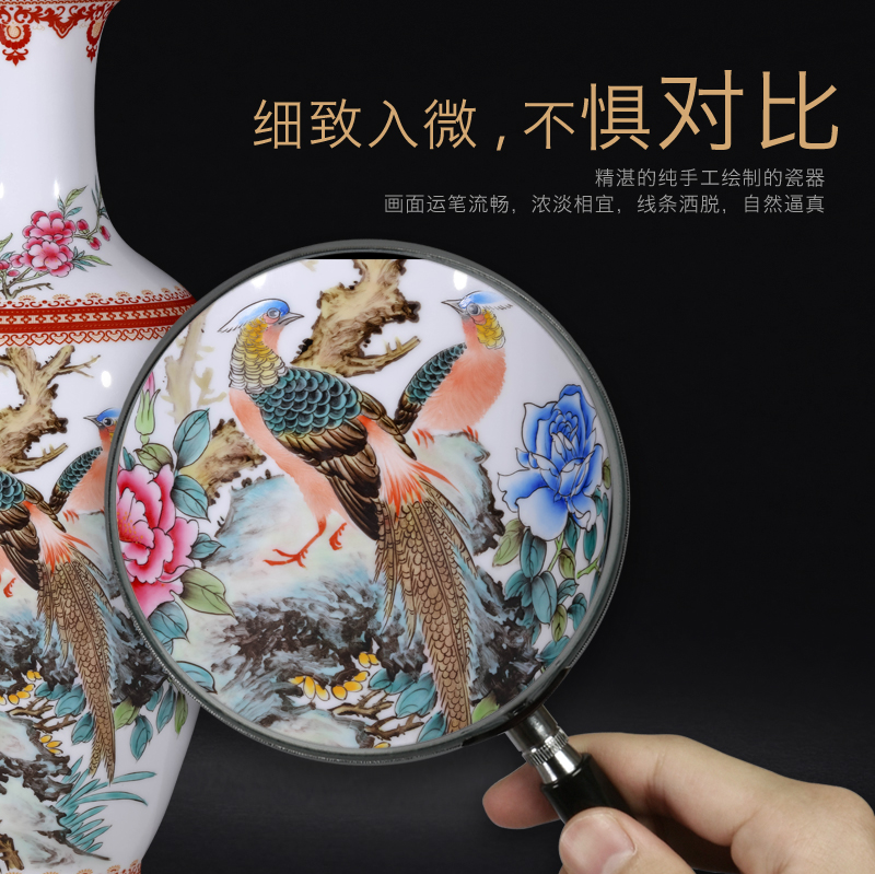 The Master of jingdezhen ceramic hand - made powder enamel bottles of Chinese style living room porch TV ark, flower arranging, adornment is placed