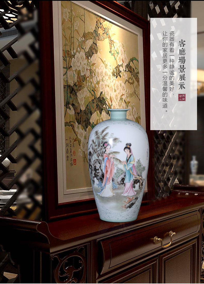 Dong - Ming li hand - made yudhoyono celadon vase carved Chinese jingdezhen ceramics sitting room porch TV ark, furnishing articles