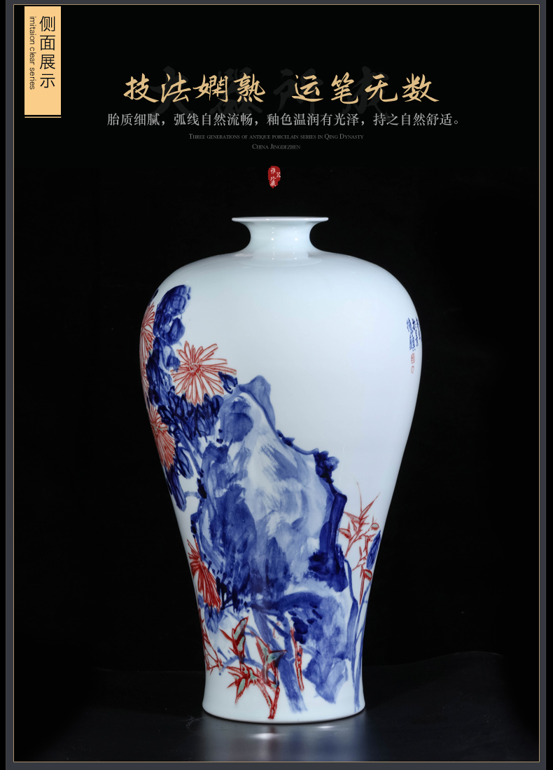 Jingdezhen ceramics dong - Ming li hand - made youligong vases, new Chinese style living room TV cabinet porch is decorated furnishing articles