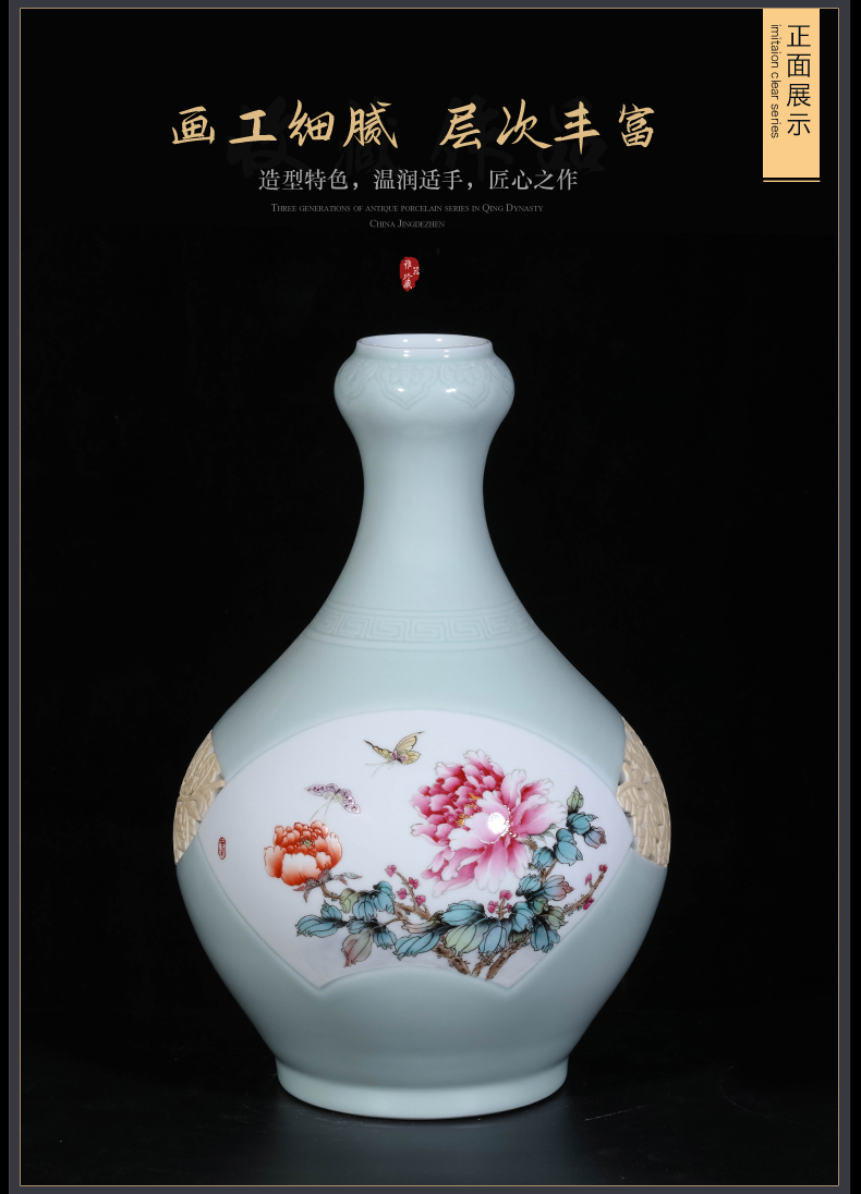 The Master of jingdezhen ceramics hand - made powder enamel vase of new Chinese style living room TV cabinet porch is decorated furnishing articles