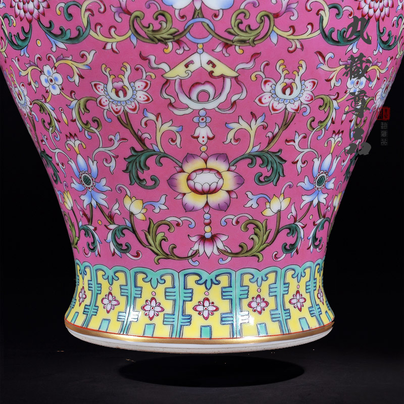Antique hand - made jingdezhen ceramics powder dust general scramble for flower pot craft ornaments furnishing articles TV ark, vase