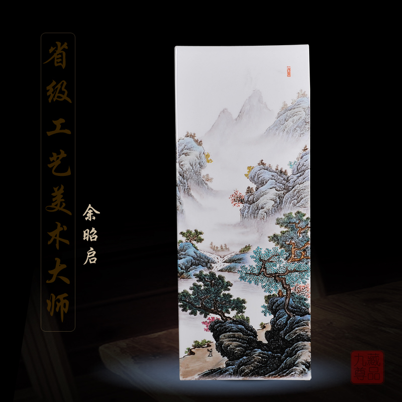 Jingdezhen ceramics Yu Zhao rev hand - made enamel inlay vase nymphs of living household handicraft furnishing articles