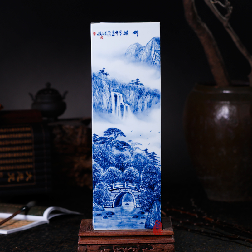 The Master of jingdezhen ceramics hand - made tungs of hometown square vase flower tube quiver sitting room place, the study of calligraphy and painting