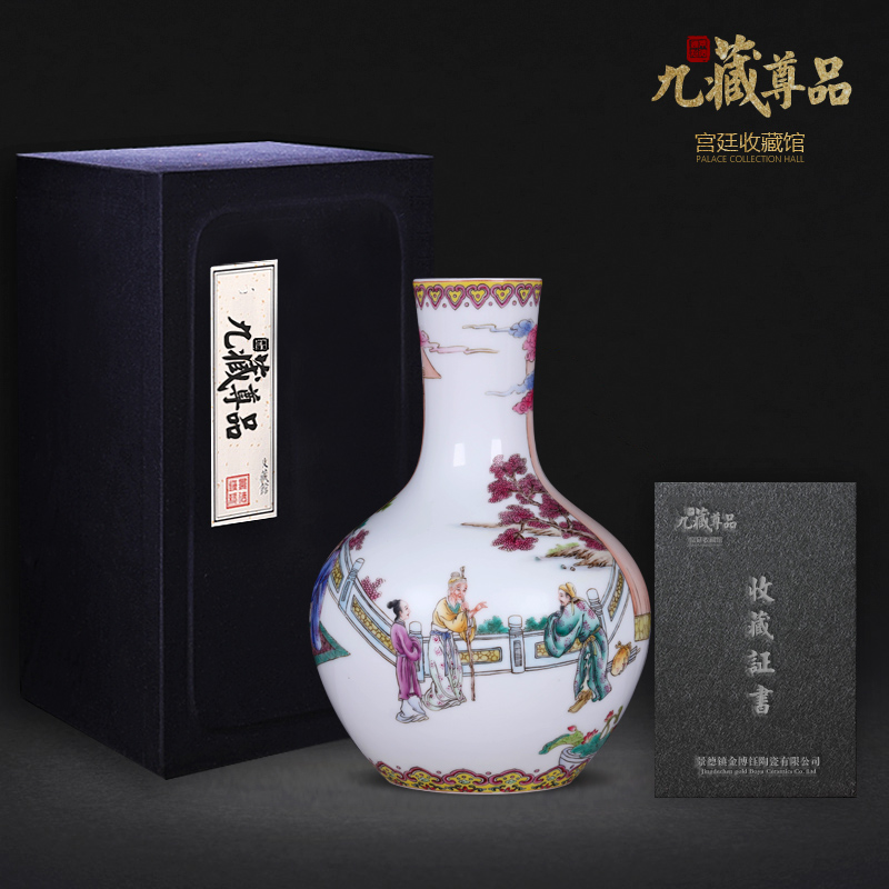 Jingdezhen ceramics twelve filial piety pastel hand - made vases furnishing articles sitting room flower arranging the modern home decoration decoration