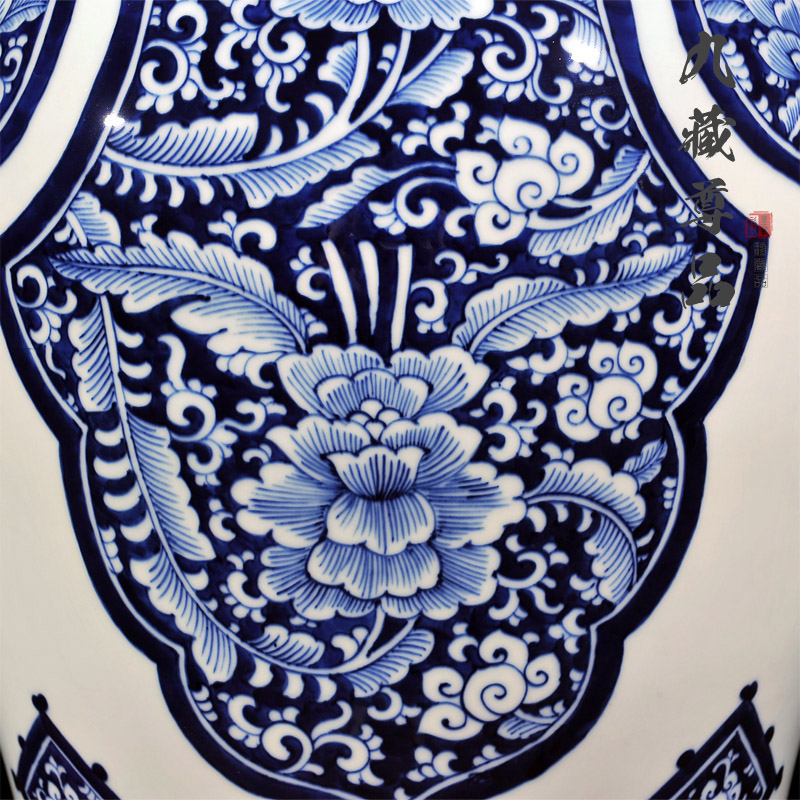 Copy a blue - and - white, yuan and Ming LuLianSheng jingdezhen ceramics with cover general tank craft ornaments TV ark, furnishing articles