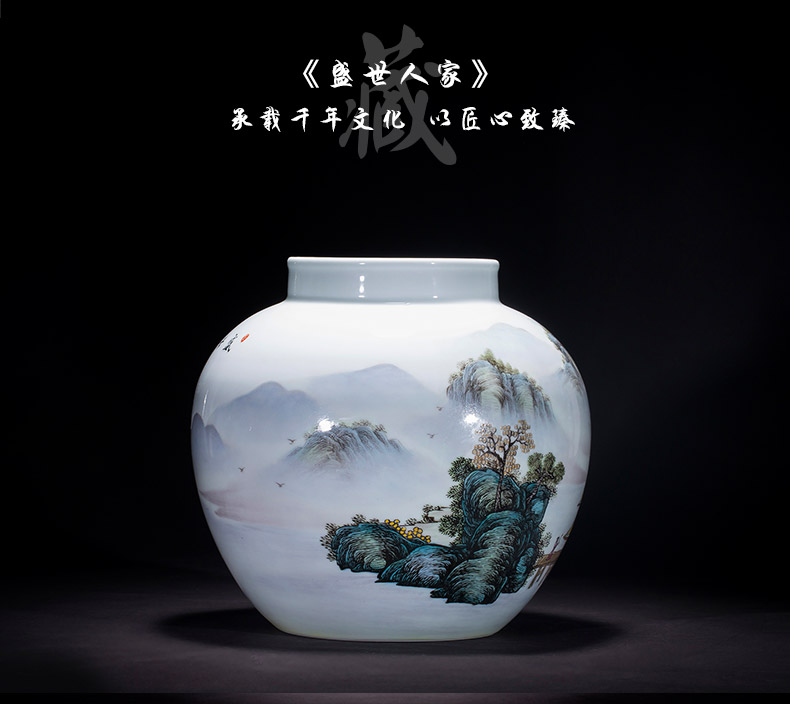 Jingdezhen ceramics shengshi people storage tank decoration decoration crafts soft outfit sitting room between example furnishing articles