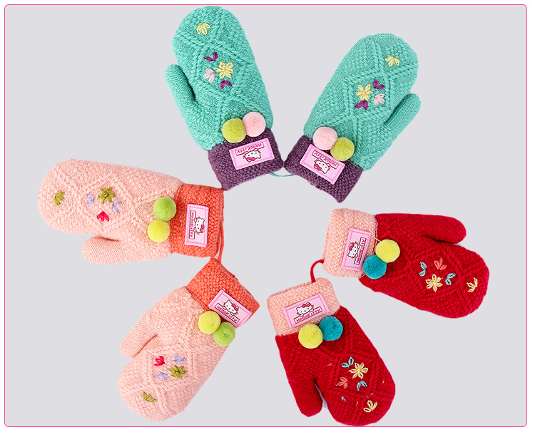 Gants pour fille HELLO KITTY en acrylique - Ref 2150508 Image 14