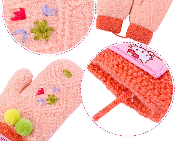 Gants pour fille HELLO KITTY en acrylique - Ref 2150508 Image 13