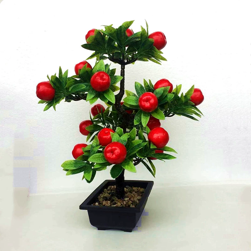 Mô phỏng Trái cây Nhựa Hoa giả Cây may mắn Shou Peach Buddha Flower Peach Peach Fruit Fruit Fake Fake Tree Orange - Hoa nhân tạo / Cây / Trái cây