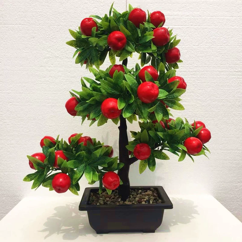 Mô phỏng Trái cây Nhựa Hoa giả Cây may mắn Shou Peach Buddha Flower Peach Peach Fruit Fruit Fake Fake Tree Orange - Hoa nhân tạo / Cây / Trái cây