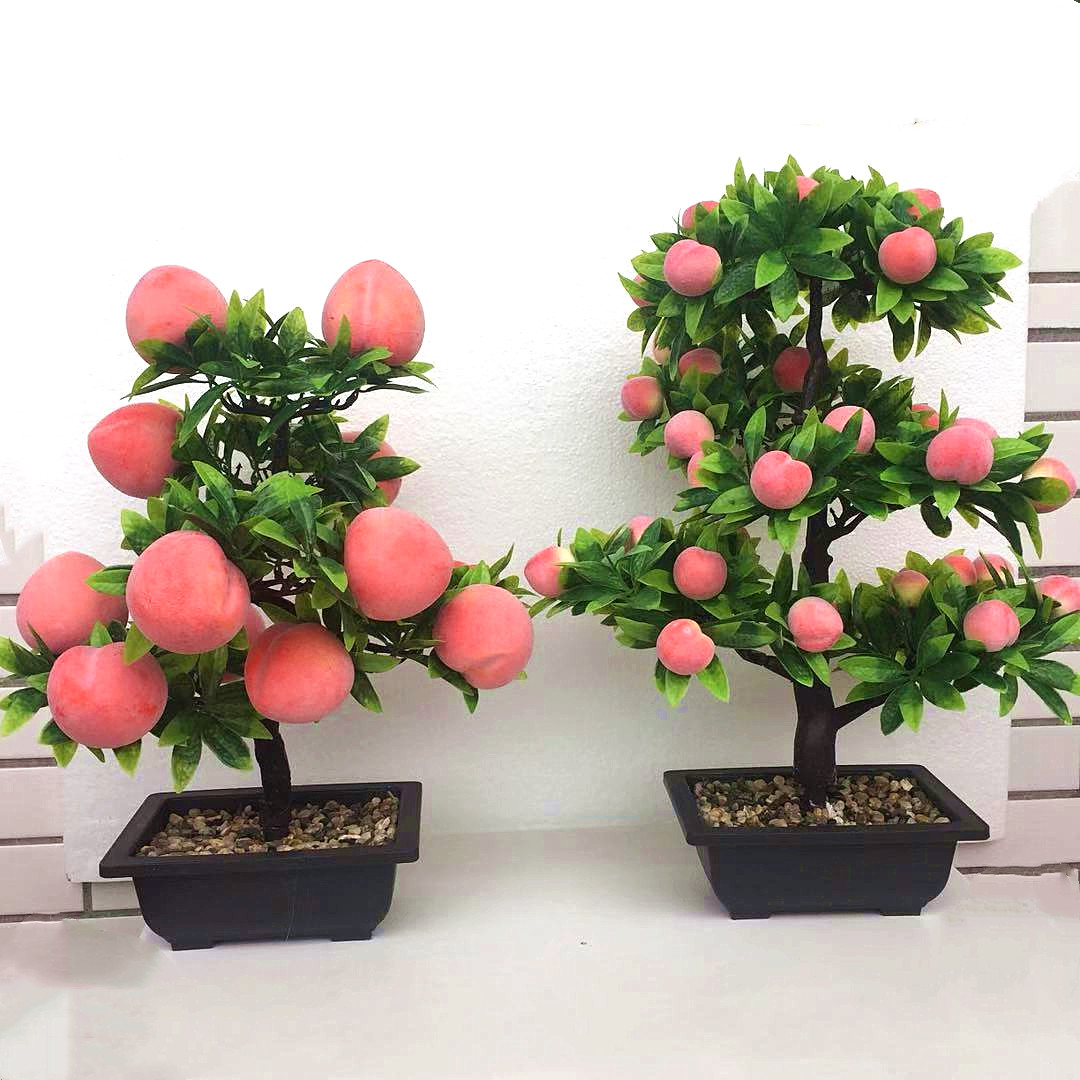 Fake peach tree Simulation peach tree Plastic fake fruit tree ornaments Buddha flowers for flowers in front of Buddha flowers fake flowers for flowers in front of Buddha