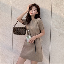 Korean French niche dress 2021 new spring and autumn temperament waist thin small fragrant wind long A- line dress