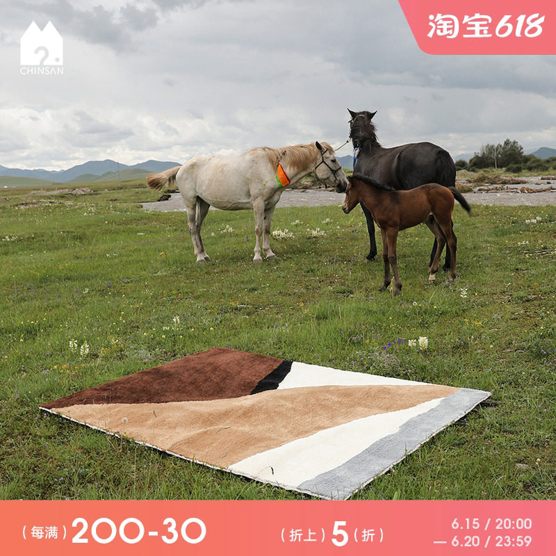 (Qingshan Meisu) original design wild luxury nomadic carpet living room bedroom coffee table mat room Nordic ins style