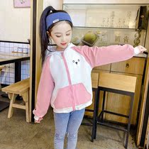 Ino Town Girls coat Spring and Autumn Wear Red Yangtze Chick Childrens Jacket Costume