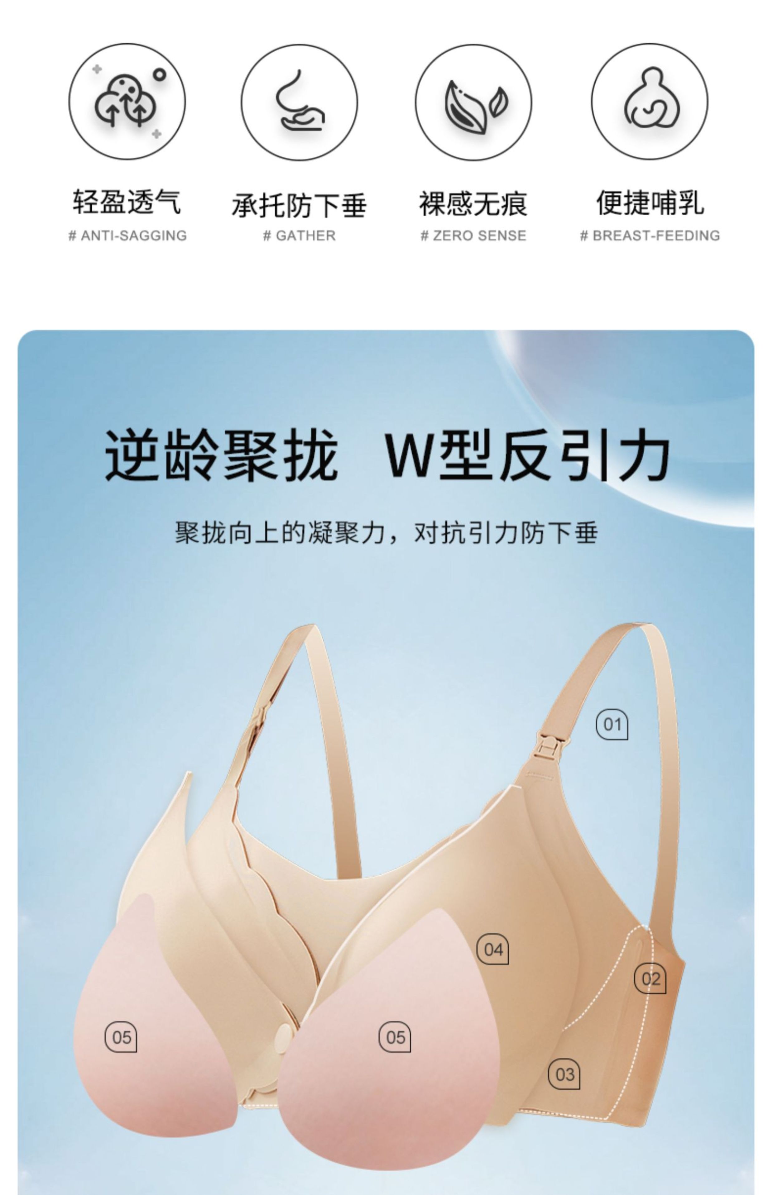 婧麒前开扣孕妇内衣大胸大码怀孕期专用产后喂奶哺乳文胸防下垂 — 4