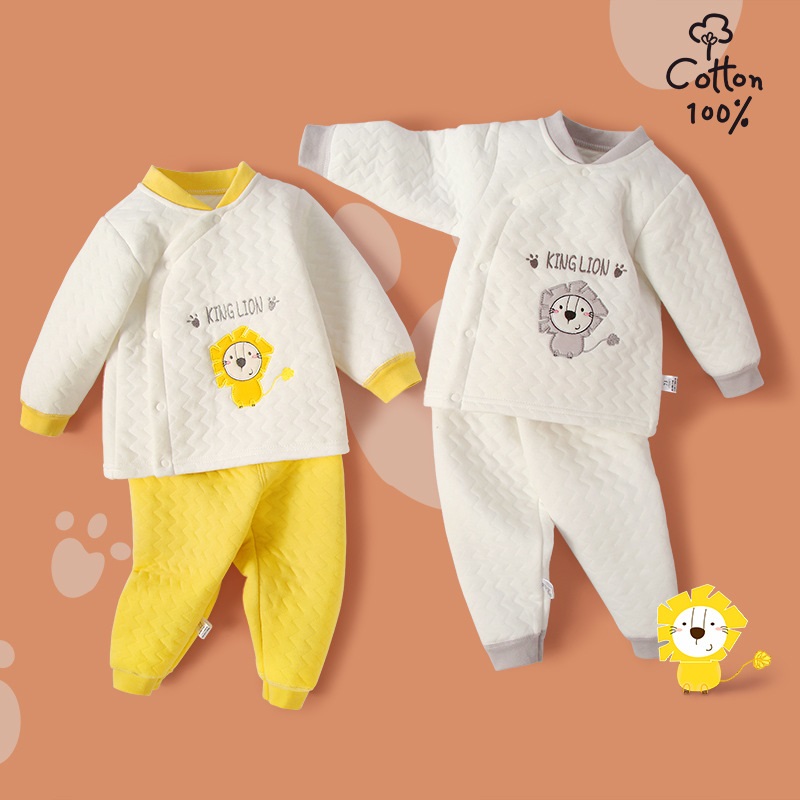 Baby Warm Clothes Suit Autumn Winter Pure Cotton Infant Autumn Clothes Autumn Thickening Clip Cotton Children Underwear Autumn Clothes Autumn Pants-Taobao