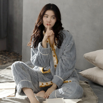 Quiet and sweet ~ unbiased gentle Gentle Coral Suede Palate Woman Autumn Winter Flannel Suede Suit Thickened
