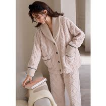 Your Precious ~ Elegant Taste ~ Home Dailly Coral Suede Pajamas Woman 2021 New Autumn Winter Thickened Garnter
