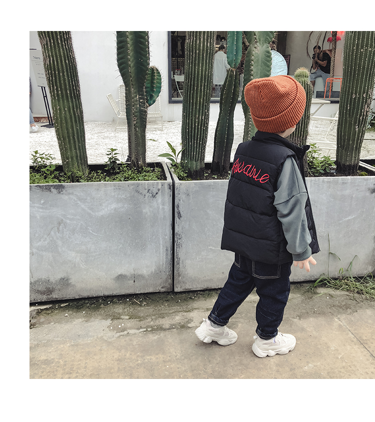 Quần bé trai cotton cho bé mùa thu đông mặc 2018 mới đông trẻ em mùa đông phiên bản Hàn Quốc của quần áo trẻ em thủy triều ao quan tre em