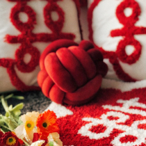 Wedding pillow Nordic ins Handmade Knotted pillow Net red Knot ball pillow ball pillow ball braided wire decoration sofa