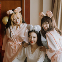 Bride veil Mickey bridesmaid headband Princess bow hairband collar morning gown wedding photo props girlfriends