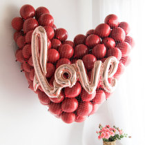 Heart-shaped gemstone red balloon pomegranate red proposal creative confession Net Red birthday wedding room Valentines Day decoration