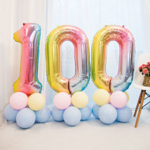 One year old babys body macaron balloon decoration childrens birthday party digital column background wall scene layout