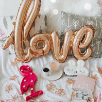 love layout Chinese Valentines Day confession proposal metal color love aluminum foil balloon wedding room decoration wedding wedding supplies